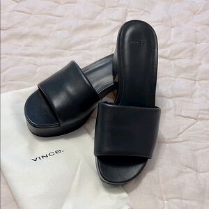 Vince Polina Leather Platform Slide Sandals
